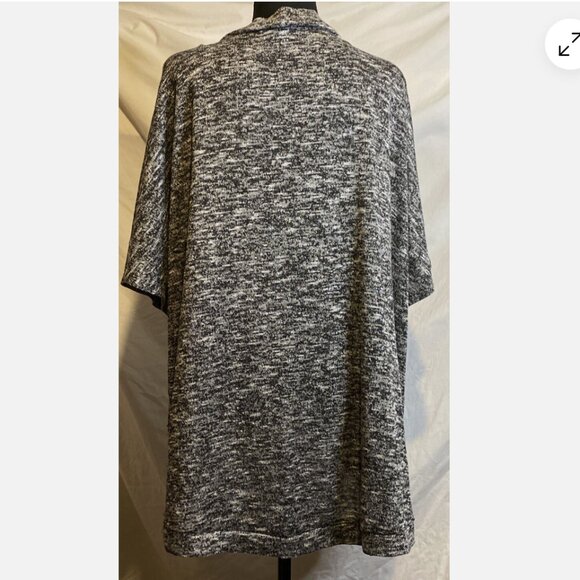 Lane Bryant 18/20 W Short Sleeve Open Front Cocoon Cardigan Sweater Heather Gray - Picture 3 of 8